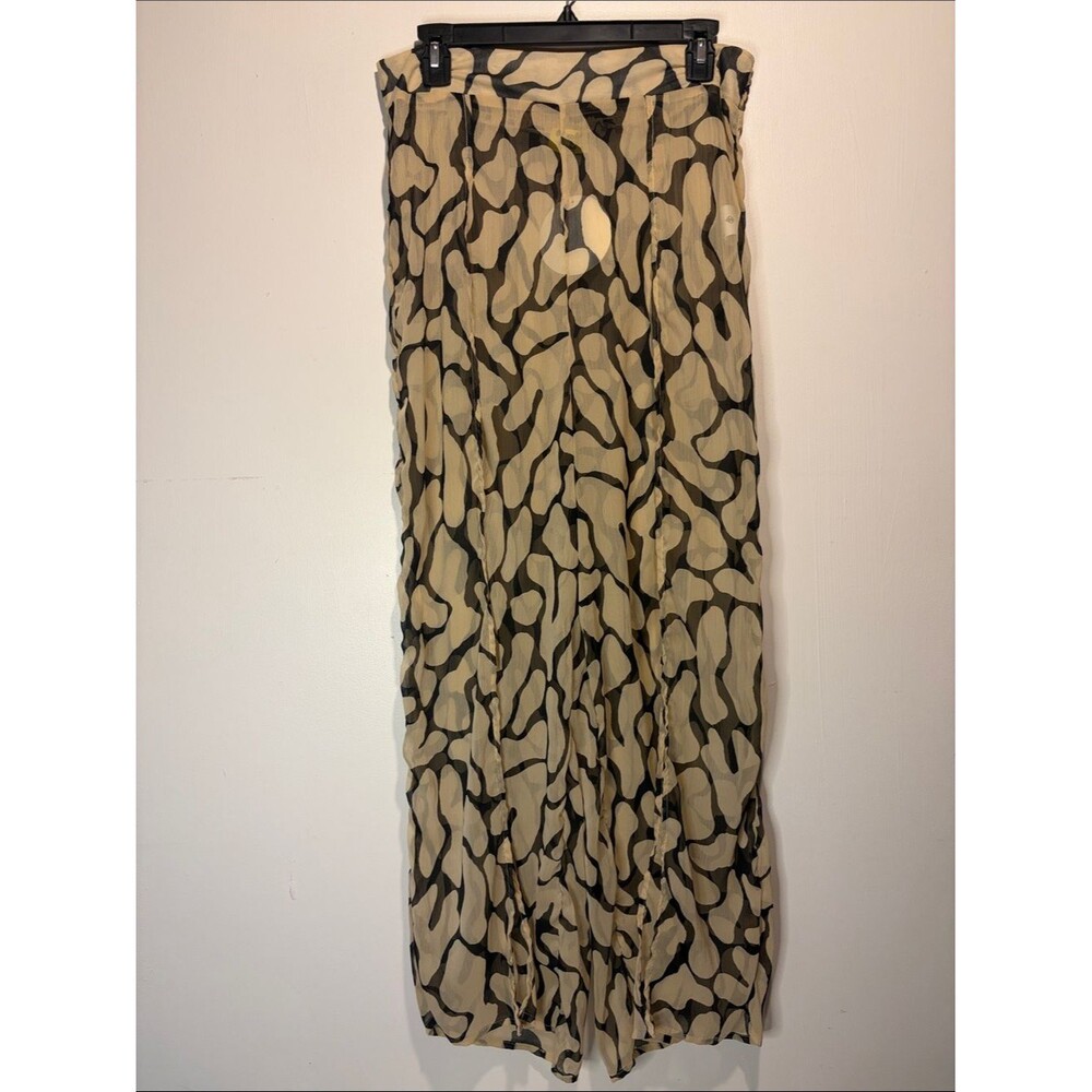 Oxolloxo NWT Sheer Wide-Leg High Thigh Slits Swim Cover Up Beach Pants Size XL
